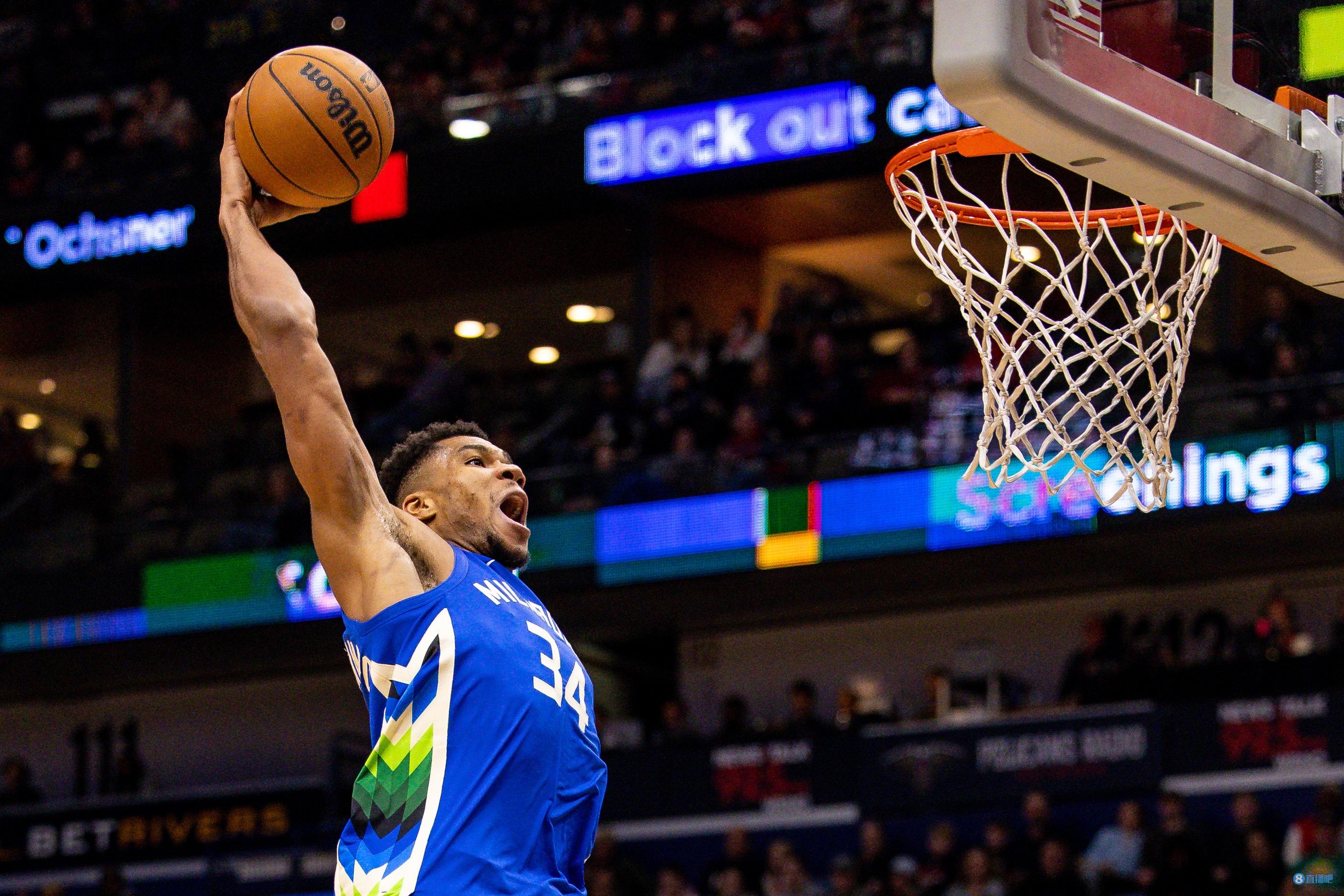 字母连续8场至少20分且命中率60% NBA历史第3长仅次大帅&冰箱